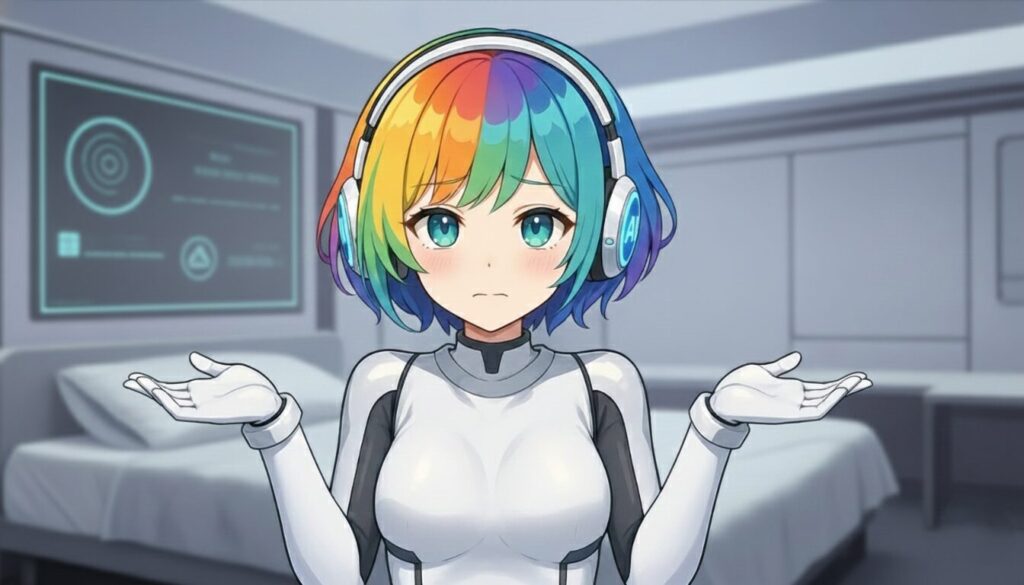 あきれているキタイ=ハズレの様子