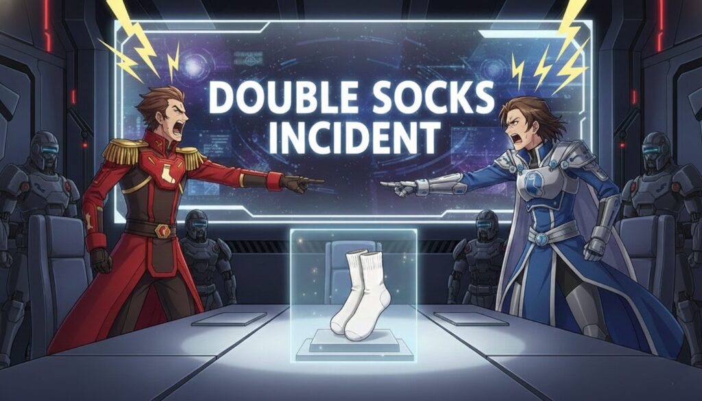 ダブルソックス事案で争っている様子