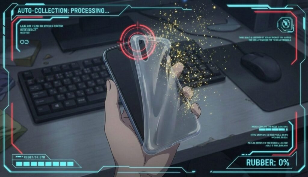 スマホのケースが溶ける様子