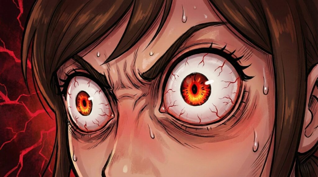 パセリ端之助から見えている定員さんの恐ろしい目の様子