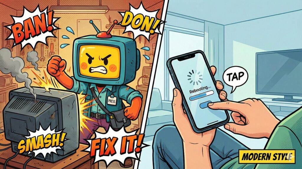 【喝】スマホを「斜め45度チョップ」したら粉砕した。最近の機械は根性が足りない！